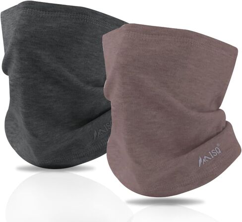 ISQ 2-Piece Winter Warm Neck Gaiter Set Soft Wool Neck Warmer Cold Weather Ski Mask Scarf for Men&Women in Saudi Arabia