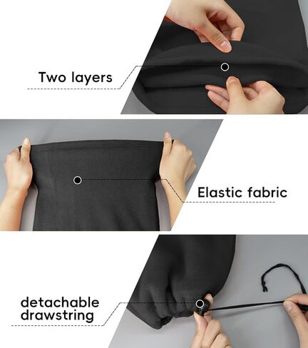 Double-layer Thick Fleece Neck Gaiter with drawstring, Winter Beanie for Big Heads, Warmer Scarf for Men Women in Saudi Arabia