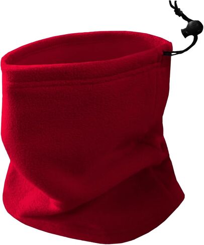 Double-layer Thick Fleece Neck Gaiter with drawstring, Winter Beanie for Big Heads, Warmer Scarf for Men Women in Saudi Arabia