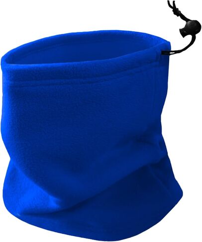 Double-layer Thick Fleece Neck Gaiter with drawstring, Winter Beanie for Big Heads, Warmer Scarf for Men Women in Saudi Arabia