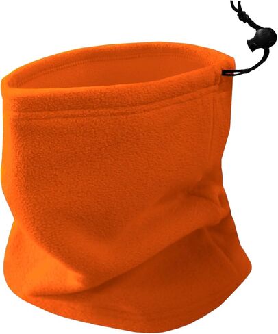 Double-layer Thick Fleece Neck Gaiter with drawstring, Winter Beanie for Big Heads, Warmer Scarf for Men Women in Saudi Arabia