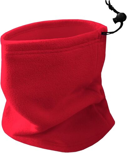 Double-layer Thick Fleece Neck Gaiter with drawstring, Winter Beanie for Big Heads, Warmer Scarf for Men Women in Saudi Arabia