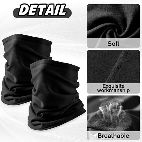 2 Pack Winter Neck Gaiter, Windproof and Warm Face Cover Scarf, Ideal for Cold Weather Sports Windproof and Warm Face Cover, Cold-Resistant Sports Scarf in Saudi Arabia