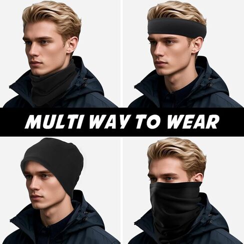 2 Pack Winter Neck Gaiter, Windproof and Warm Face Cover Scarf, Ideal for Cold Weather Sports Windproof and Warm Face Cover, Cold-Resistant Sports Scarf in Saudi Arabia