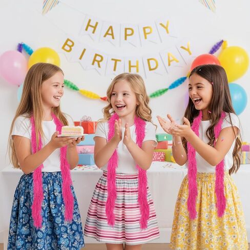 16PCS Feather Boas Bulk 5 Ft Pink Artificial Fluffy Boas for Wedding Birthday Tea Party Christmas Costume Scene Arrangement Decor in Kuwait