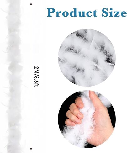 Chunyin 12 Pcs Feather Boas Bulk 6.6 ft Artificial Fluffy Boas Decor for Wedding Costume Dress Tea Party Supplies in Kuwait