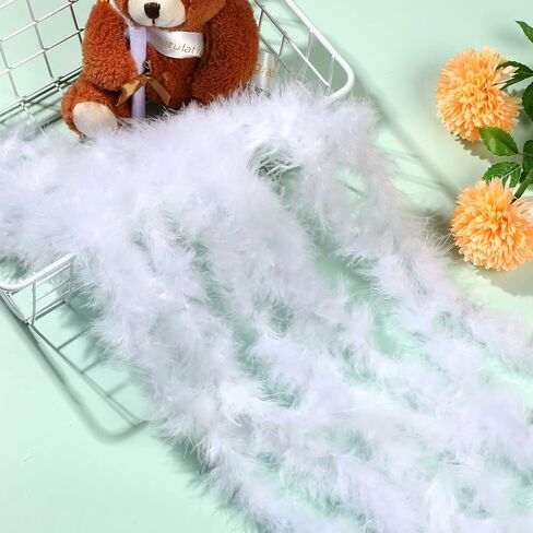 Chunyin 12 Pcs Feather Boas Bulk 6.6 ft Artificial Fluffy Boas Decor for Wedding Costume Dress Tea Party Supplies in Kuwait