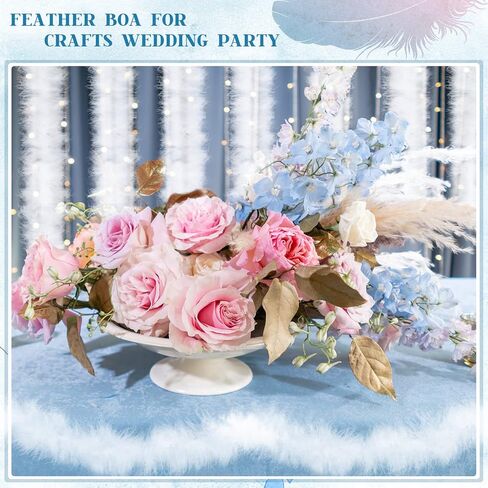 Chunyin 12 Pcs Feather Boas Bulk 6.6 ft Artificial Fluffy Boas Decor for Wedding Costume Dress Tea Party Supplies in Kuwait