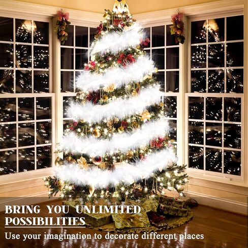 Chunyin 12 Pcs Feather Boas Bulk 6.6 ft Artificial Fluffy Boas Decor for Wedding Costume Dress Tea Party Supplies in Kuwait