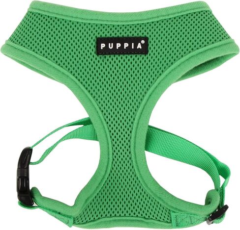 Puppia Soft Dog Harness No Choke Over-The-Head Triple Layered Breathable Mesh Adjustable Chest Belt and Quick-Release Buckle, Sky Blue, Medium in Saudi Arabia