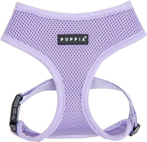 Puppia Soft Dog Harness No Choke Over-The-Head Triple Layered Breathable Mesh Adjustable Chest Belt and Quick-Release Buckle, Sky Blue, Medium in Saudi Arabia