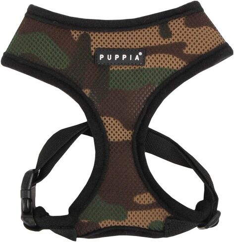 Puppia Soft Dog Harness No Choke Over-The-Head Triple Layered Breathable Mesh Adjustable Chest Belt and Quick-Release Buckle, Sky Blue, Medium in Saudi Arabia