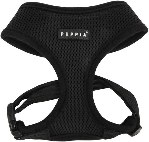 Puppia Soft Dog Harness No Choke Over-The-Head Triple Layered Breathable Mesh Adjustable Chest Belt and Quick-Release Buckle, Sky Blue, Medium in Saudi Arabia