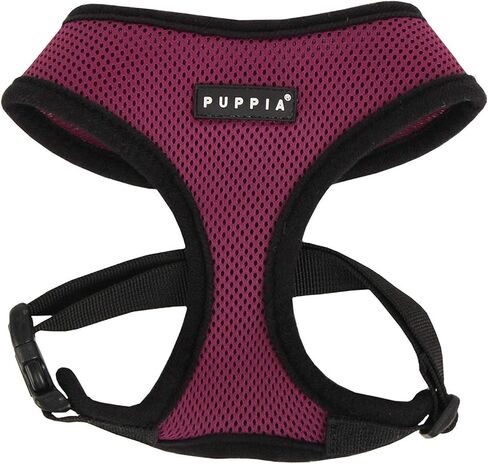Puppia Soft Dog Harness No Choke Over-The-Head Triple Layered Breathable Mesh Adjustable Chest Belt and Quick-Release Buckle, Sky Blue, Medium in Saudi Arabia