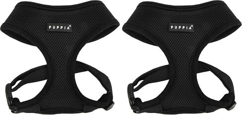 Puppia Soft Dog Harness No Choke Over-The-Head Triple Layered Breathable Mesh Adjustable Chest Belt and Quick-Release Buckle, Sky Blue, Medium in Saudi Arabia