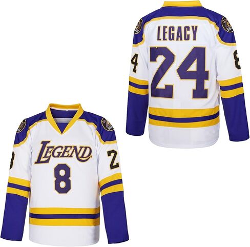 Youth's Legend 8 24 Movie Ice Hockey Jersey,Hip Hop Shirt Stitched for Kid in Saudi Arabia