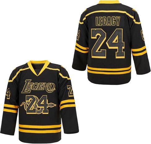 Youth's Legend 8 24 Movie Ice Hockey Jersey,Hip Hop Shirt Stitched for Kid in Saudi Arabia