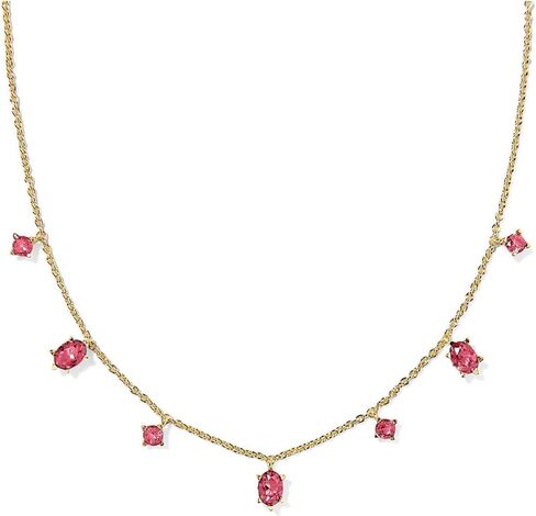 Kendra Scott Womens Cailin Delicate Strand Necklace Gold Red Crystal One Size, in Saudi Arabia
