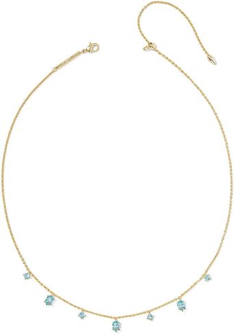 Kendra Scott Womens Cailin Delicate Strand Necklace Gold Aqua Crystal One Size, in Saudi Arabia