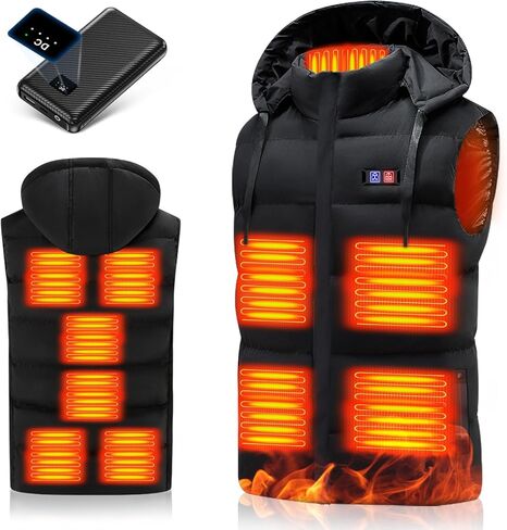 JIAE [2025 Version] 11 and 13 Heating Zones Heated Vest with 30000mAh 7.4V Battery, 6 Heating Levels Electric Heating Jacket in Saudi Arabia