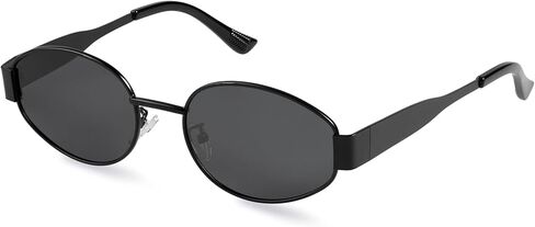 livho Retro Polarized Sunglasses - UV400 Protection, Oval Shape, Metal Frames - Matching Soft Case Inlcuded in Saudi Arabia