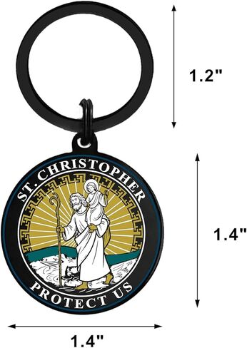 سلسلة مفاتيح Viayen St Christopher، ميدالية تذكارية لقديس المسافرين، هدايا القديس كريستوفر تحمينا in Kuwait
