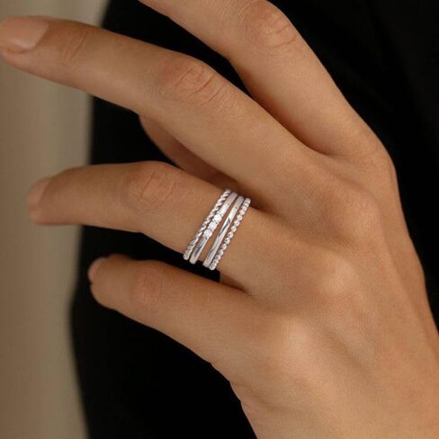 WEDDINEN 4PC Gold Rings for Women, S925 Sterling Silver 14k Gold Filled Plated Stackable Thin Thumb Ring Set Cubic Zirconia Dainty Stack Gold Knuckle Rings Set Size 6-10 in Saudi Arabia