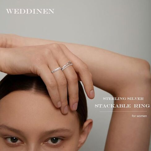 WEDDINEN 4PC Gold Rings for Women, S925 Sterling Silver 14k Gold Filled Plated Stackable Thin Thumb Ring Set Cubic Zirconia Dainty Stack Gold Knuckle Rings Set Size 6-10 in Saudi Arabia
