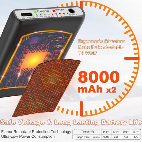 جوارب ساخنة 8000 مللي أمبير للرجال والنساء مع التحكم في التطبيق، بطارية قابلة لإعادة الشحن ذات سعة كبيرة، تسخين 360 درجة، جوارب شتوية كهربائية، تسخين نعل القدم، جهاز تدفئة القدم للتزلج والمشي لمسافات طويلة (أخضر داكن-أصفر) in Kuwait