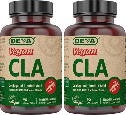ديفا نباتي CLA، عبوتان - حمض اللينوليك المترافق من زيت القرطم غير المعدل وراثيًا، 90 كبسولة نباتية لكل منهما in Kuwait