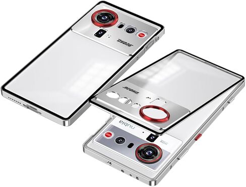 حافظة QUIETIP متوافقة مع هاتف Nubia Z60S Pro، إطار معدني + غطاء خلفي بسطح بلوري من البولي كربونات مع حماية للكاميرا مقاومة للصدمات، أسود in Kuwait