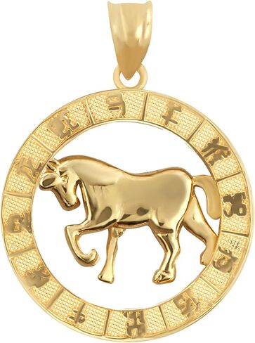 Claddagh Gold 14K قلادة زودياك صينية من الذهب الأصفر فقط in Kuwait