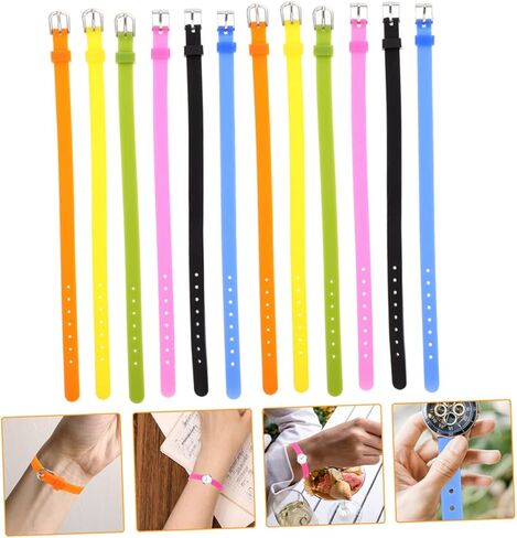 12PCS Silicone DIY Watch Bands Skin-Friendly Colorful Wristbands for Boys and Girls Multi-Function Stretch Bracelets for Autism Awareness Party and Playtime in Saudi Arabia
