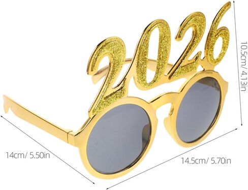 Garneck 4pcs 2026 New Year Glasses Funny Number Sunglasses for New Years Eve Celebration Photo Booth Props Plastic Class of 2026 Glasses in Saudi Arabia