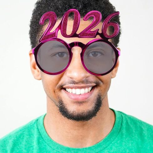 Garneck 4pcs 2026 New Year Glasses Funny Number Sunglasses for New Years Eve Celebration Photo Booth Props Plastic Class of 2026 Glasses in Saudi Arabia