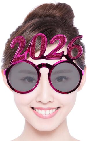 Garneck 4pcs 2026 New Year Glasses Funny Number Sunglasses for New Years Eve Celebration Photo Booth Props Plastic Class of 2026 Glasses in Saudi Arabia