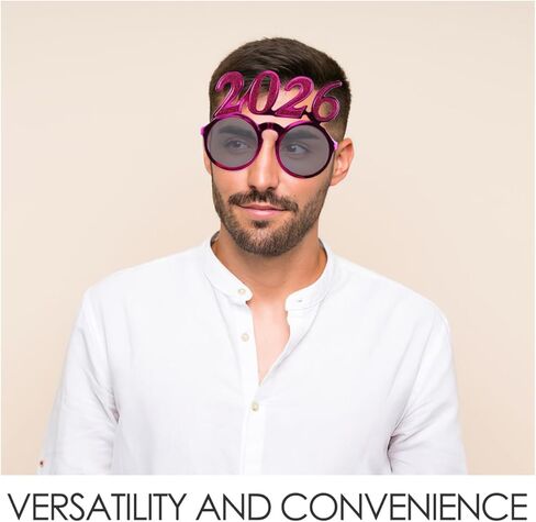 Garneck 4pcs 2026 New Year Glasses Funny Number Sunglasses for New Years Eve Celebration Photo Booth Props Plastic Class of 2026 Glasses in Saudi Arabia