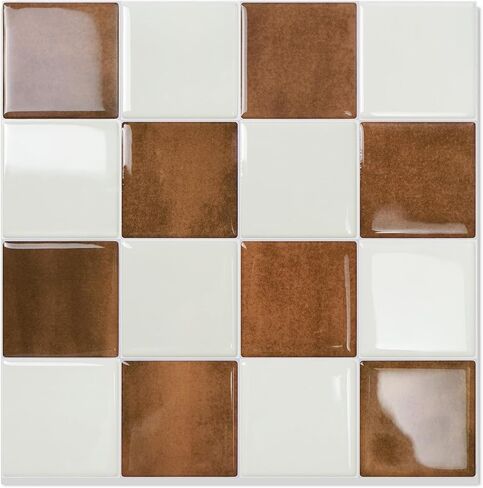 STICKGOO 10 Sheets Peel and Stick Backsplash - 9" x 9" 4D Adhesive Peel and Stick Tile Backsplash for Kitchen&Bathroom in Kuwait