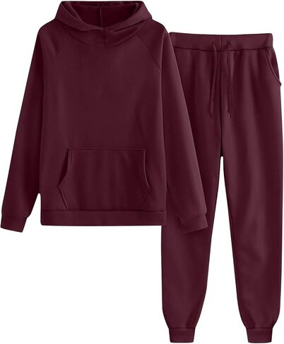 Boys Girls 2 Piece Sweatsuit Fleece Hoodie Sweatshirt and Sweatpants Fall Winter Athletic Tracksuit 2025 Comfy Airport Outfit in Saudi Arabia