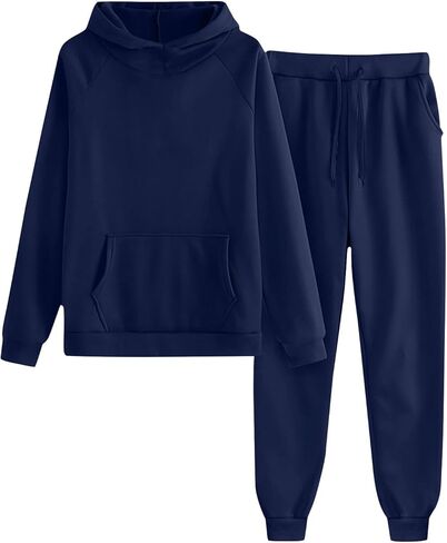 Boys Girls 2 Piece Sweatsuit Fleece Hoodie Sweatshirt and Sweatpants Fall Winter Athletic Tracksuit 2025 Comfy Airport Outfit in Saudi Arabia