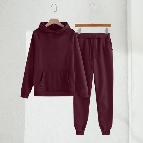 Boys Girls 2 Piece Sweatsuit Fleece Hoodie Sweatshirt and Sweatpants Fall Winter Athletic Tracksuit 2025 Comfy Airport Outfit in Saudi Arabia