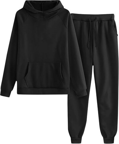 Boys Girls 2 Piece Sweatsuit Fleece Hoodie Sweatshirt and Sweatpants Fall Winter Athletic Tracksuit 2025 Comfy Airport Outfit in Saudi Arabia
