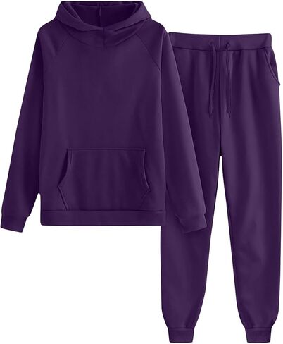 Boys Girls 2 Piece Sweatsuit Fleece Hoodie Sweatshirt and Sweatpants Fall Winter Athletic Tracksuit 2025 Comfy Airport Outfit in Saudi Arabia