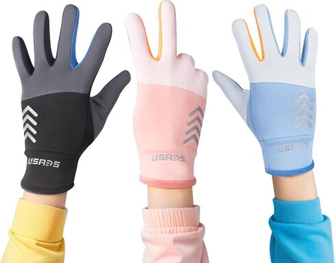Warm Kids Winter Gloves Lightweight Kids Cycling Gloves-Waterproof and Non-Slip for Cycling, Ice Skating, Hiking, Snow, Boys Girls Aged 3-13 Years in Saudi Arabia