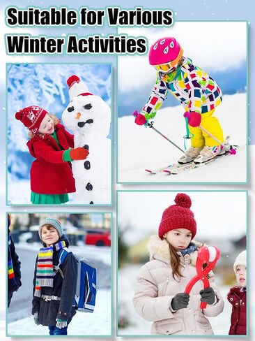 24 Pairs Kids Toddlers Mittens Gloves Bulk Warm Full Finger Magic Stretch Winter Knit Mitten for Boys Girls in Saudi Arabia
