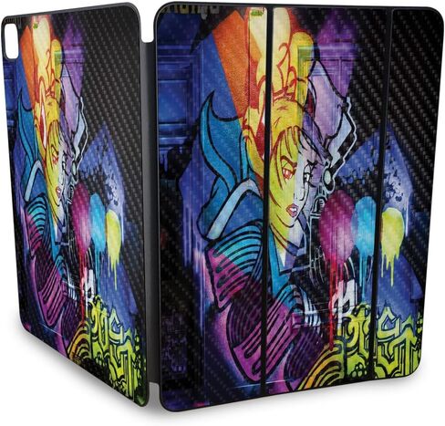 Carbon Fiber Skin Compatible with Apple Smart Folio for iPad Pro 13-inch (M4) 2024 - Rasta Lion - Premium 3M Vinyl Protective Wrap Decal Cover - Easy to Apply | Crafted in The USA by MightySkins in Saudi Arabia