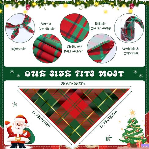 Sanwuta 60 Pcs Christmas Snowflake Plaid Dog Bandanas Bulk Holiday Dog Scarf Bibs Puppy Bandanas Adjustable Washable Kerchief PET Costume Accessories Grooming Supplies for Small to Large Cats Dogs in Saudi Arabia