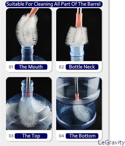 LeGravity 4-in-1 Long Handled Bottle Brush Set,Stainless Steel Water Bottle Cleaning Brush Straw Brushes for Sport Bottle,Water Jug,Coffee Mug in Saudi Arabia