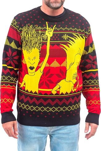 Beavis and Butthead Rock and Roll Three Color Ugly Christmas Sweater in Saudi Arabia
