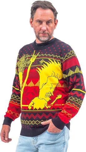 Beavis and Butthead Rock and Roll Three Color Ugly Christmas Sweater in Saudi Arabia